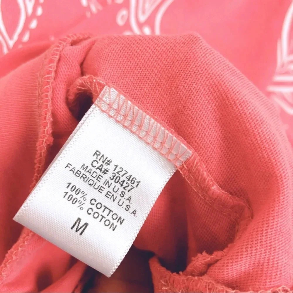 Wildfox Coral Western Paisley Print Sweatshirt Top - Picture 7 of 8